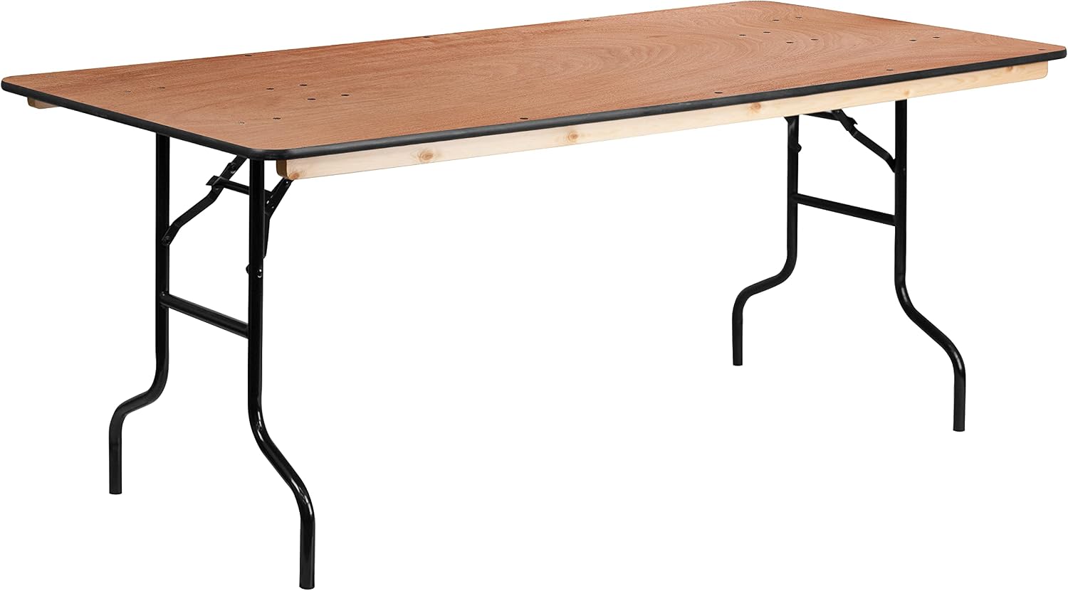 Flash Furniture 6 ft Folding Clear Coat Rectangular Banquet Table, Clear | Durable Construction, Commercial Use