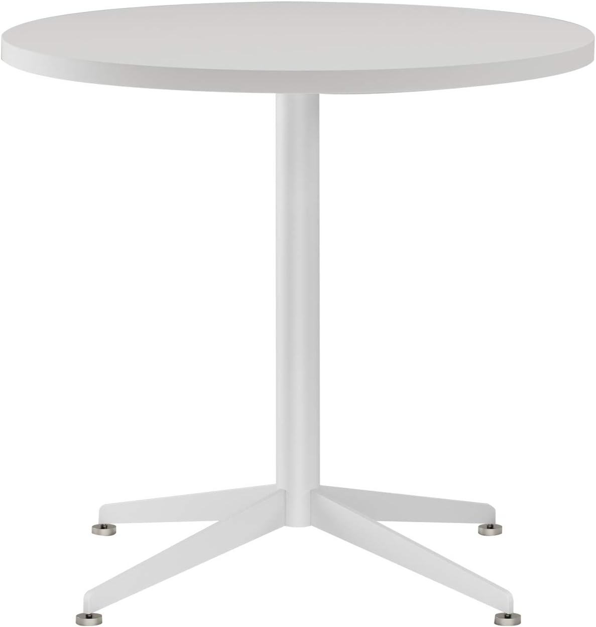 SENGLIDA White Dining Table Round Small Office Table Conference Table Coffee Meeting Table for Office Boardroom Kitchen Living Room Waterproof Desktop Easy Assembly 31.5 inch